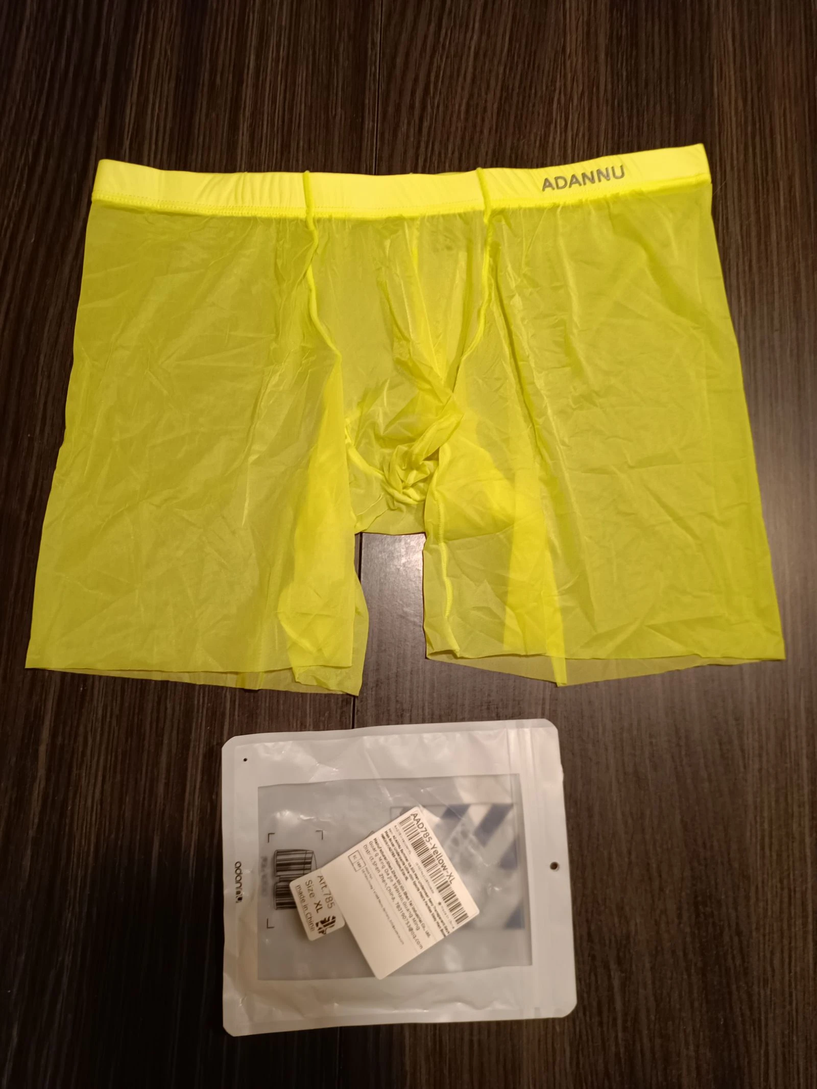 Boxer jaune transparent homme Adannu